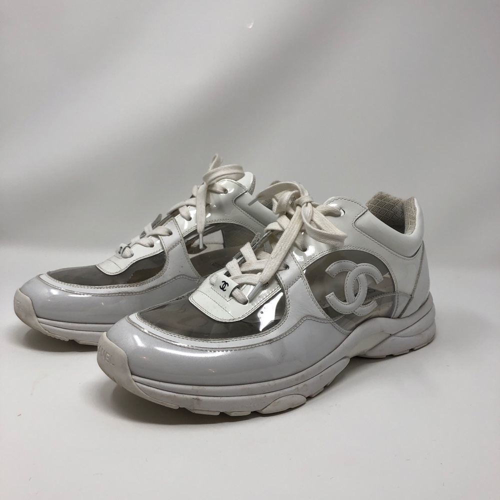 RARE!!! Chanel SS18 transparent & white sneakers